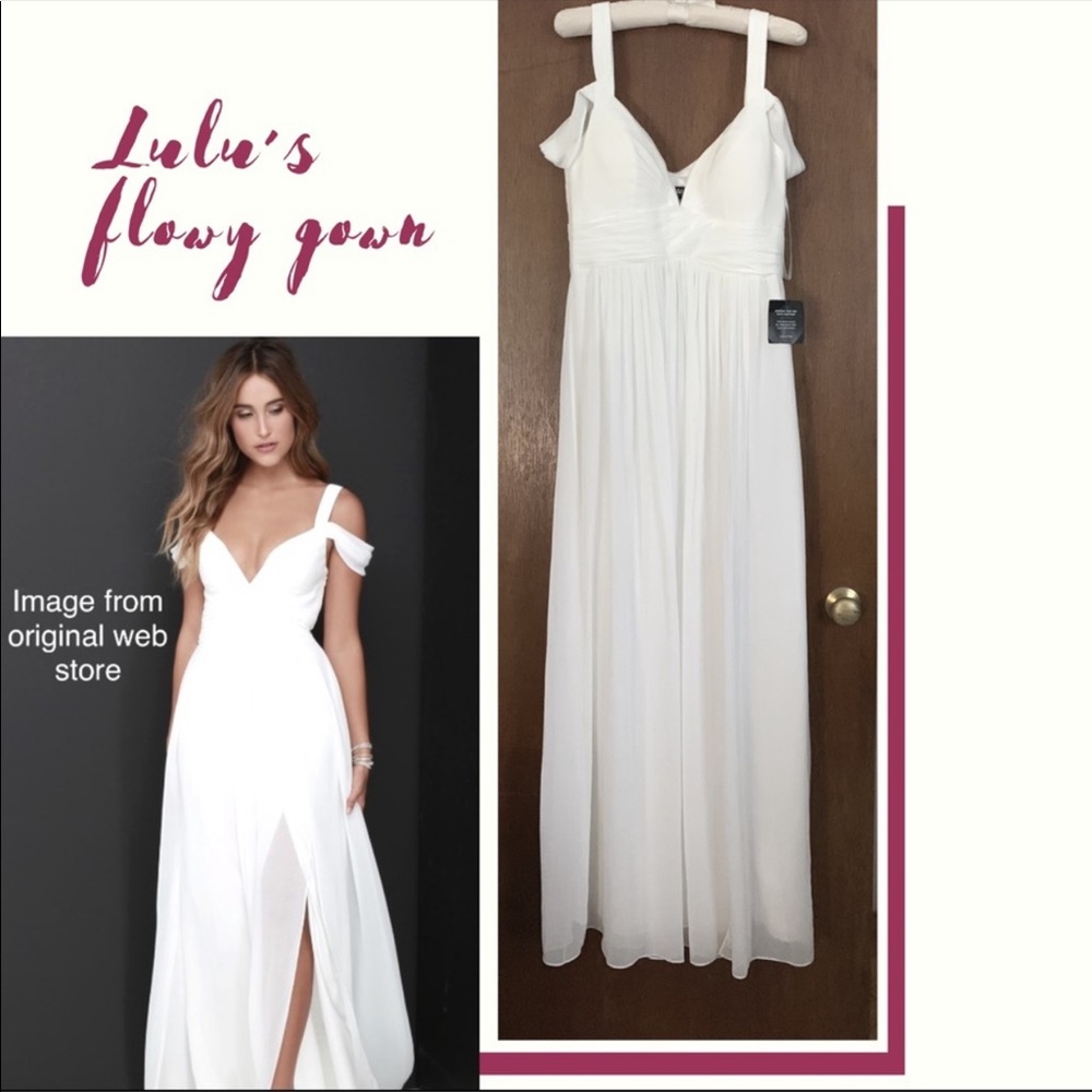 Lulus ocean of elegance cold shoulder dress maxi